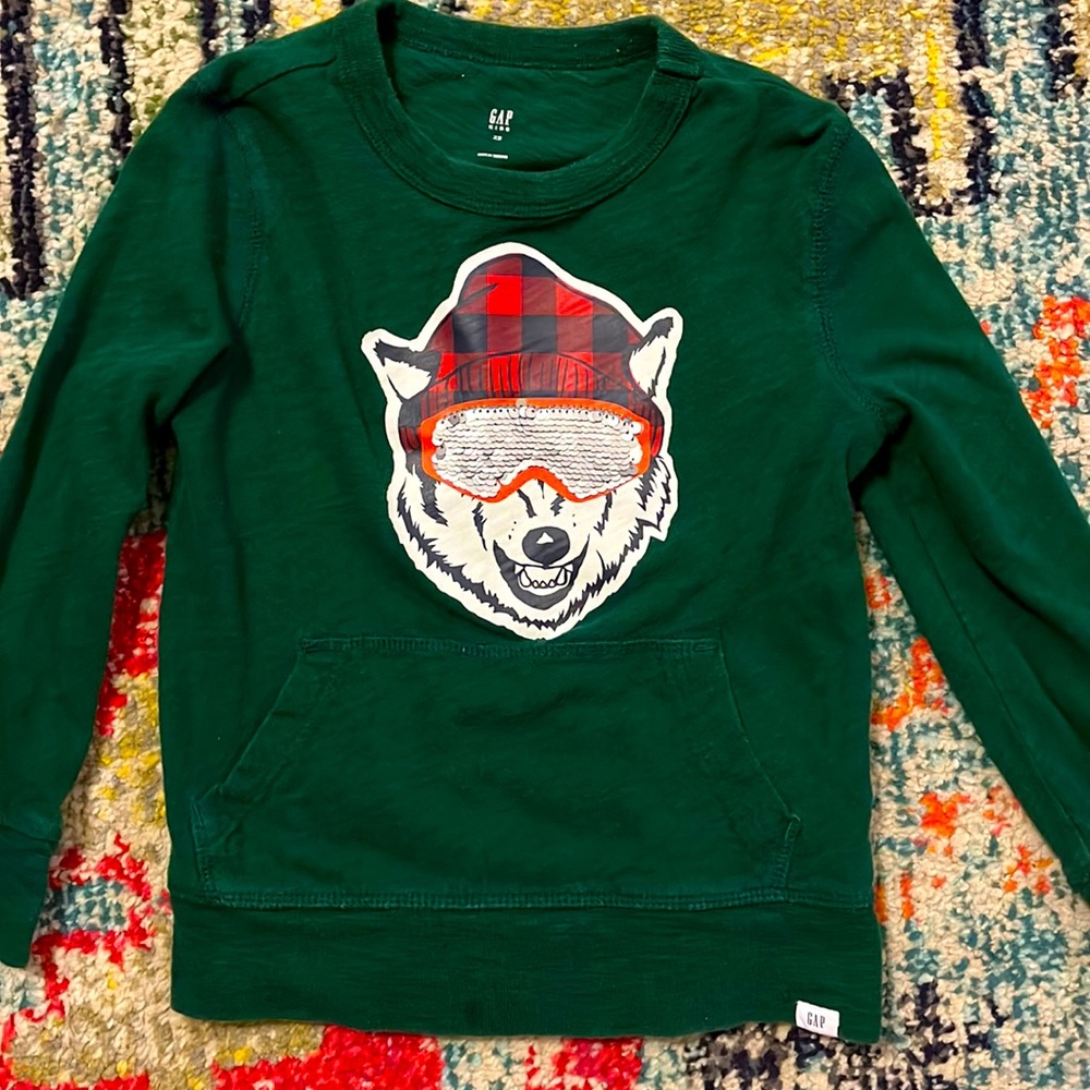 Gap kids reversible sequin detail long sleeve shirt